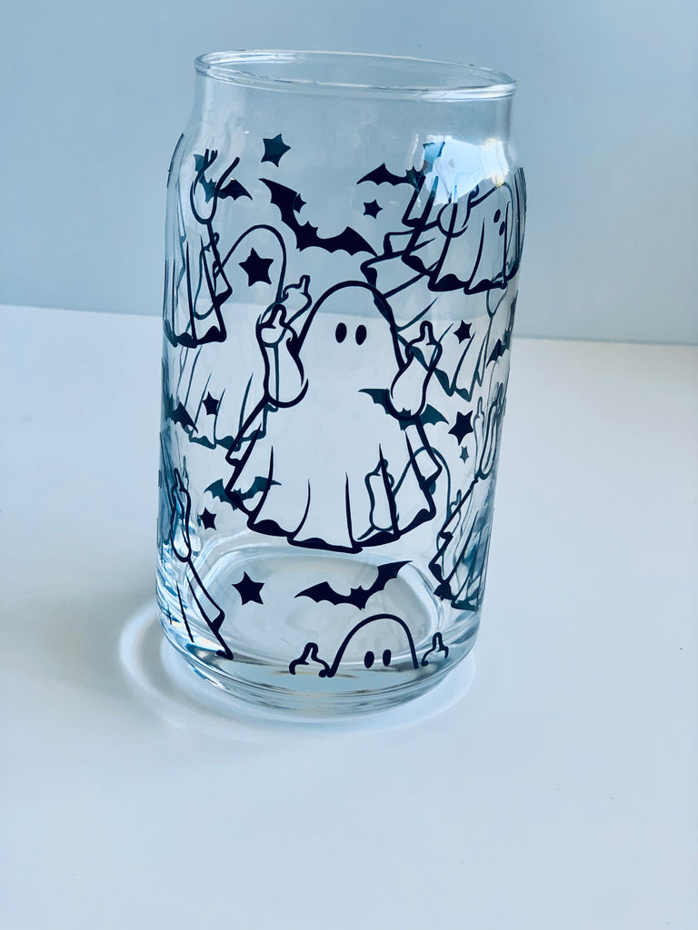 Spooky Season Glass Can Cups