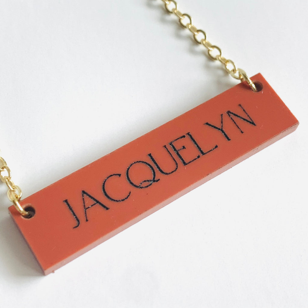 Fall Color Personalized Acrylic Necklaces
