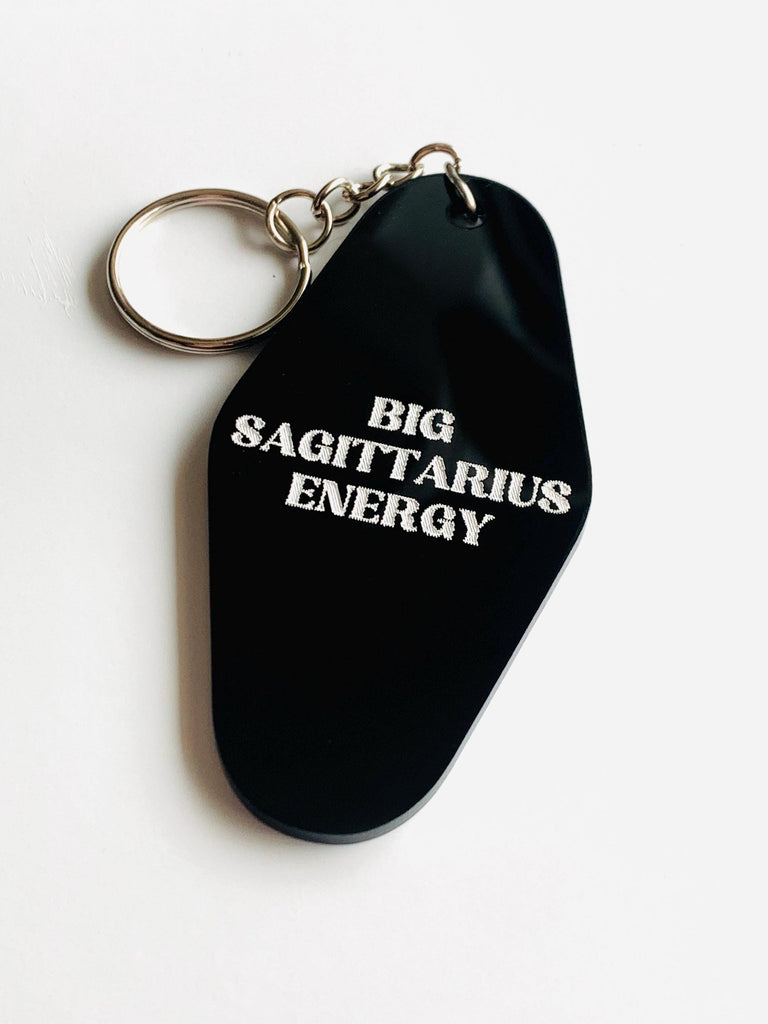 Zodiac Motel Keychain – Custom Astrological Sign – Acrylic Key Tag – Astrology Gift – Big [Sign] Energy – Such a [Sign] – Horoscope Keychain