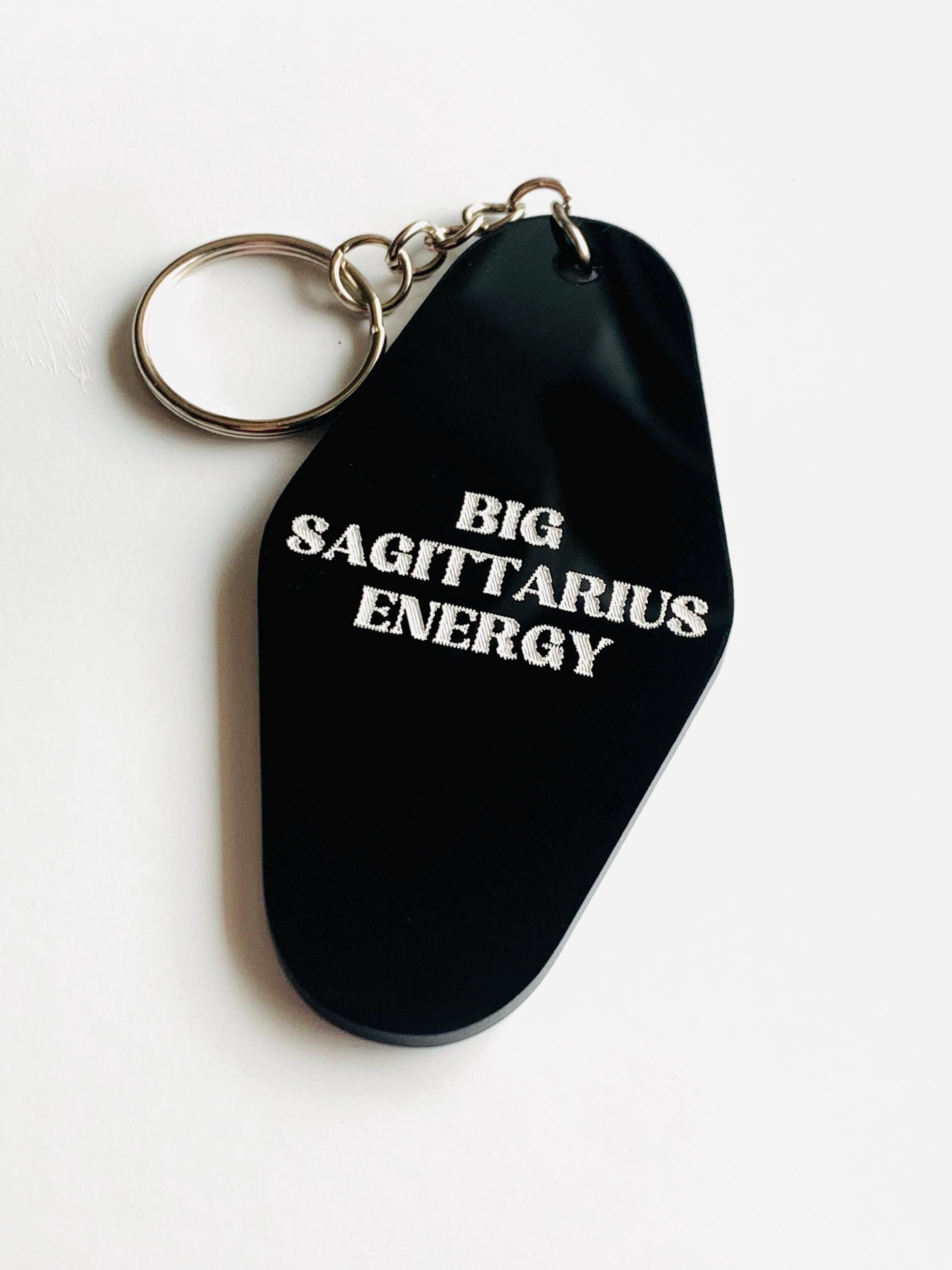 SPARKLE BEING Astrology Birthday Sign Keychain - Retro Motel Style Key Ring With Zodiac Sign