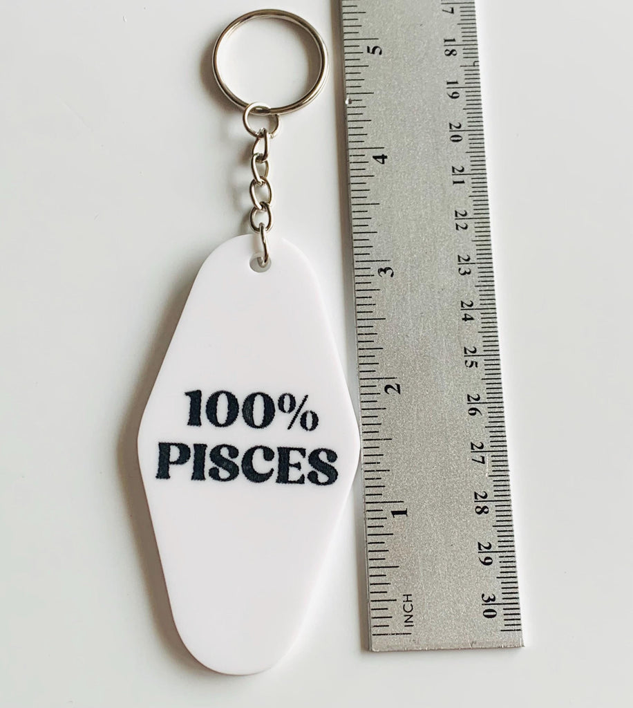 Zodiac Motel Keychain – Custom Astrological Sign – Acrylic Key Tag – Astrology Gift – Big [Sign] Energy – Such a [Sign] – Horoscope Keychain