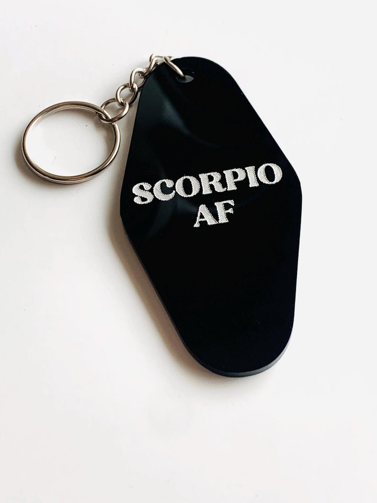 Zodiac Motel Keychain – Custom Astrological Sign – Acrylic Key Tag – Astrology Gift – Big [Sign] Energy – Such a [Sign] – Horoscope Keychain