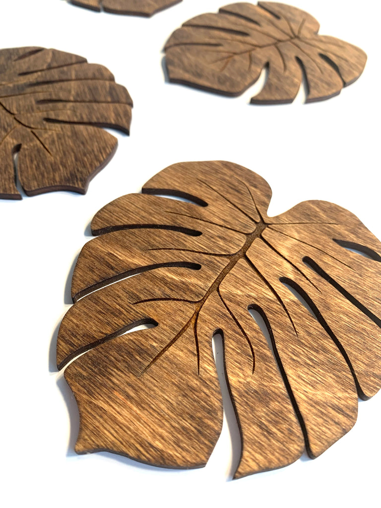 Set of 4 Monstera Leaf Coasters