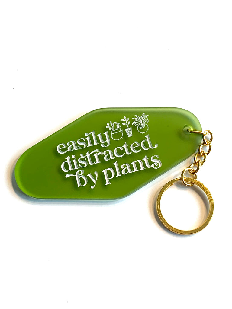 Easily Distracted By Plants Keychain