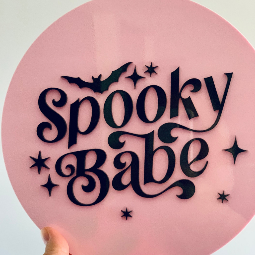Spooky Babe Halloween Acrylic Sign