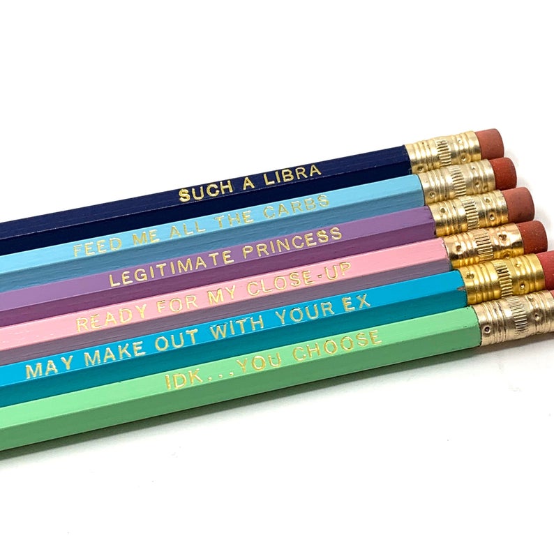 Funny Astrological Pisces Pencil Set - Cosmic Babe Collection