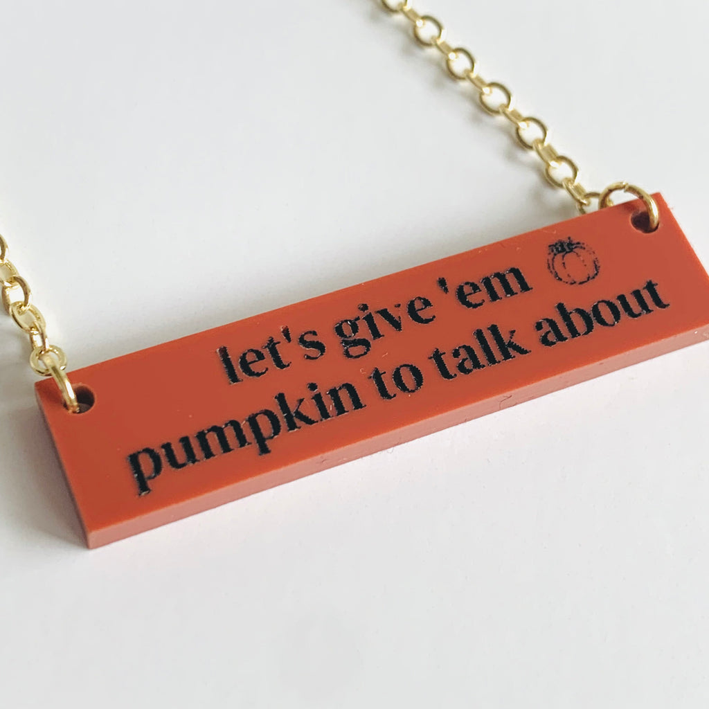 Funny Fall Sayings Acrylic Necklaces